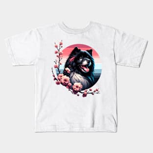 Puli Revels in Spring, Cherry Blossoms Abloom Kids T-Shirt